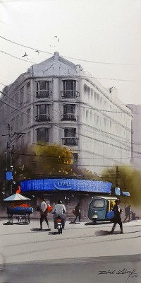 Zahid Ashraf, 12 x 24 inch, Acrylic on Canvas, Cityscape Painting, AC-ZHA-062